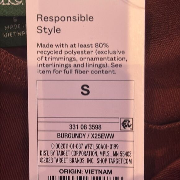 Women’s BodyCon Wild Fable Burgundy Liquid Bodysuit Ankle Length Size S NWT - Picture 8 of 13